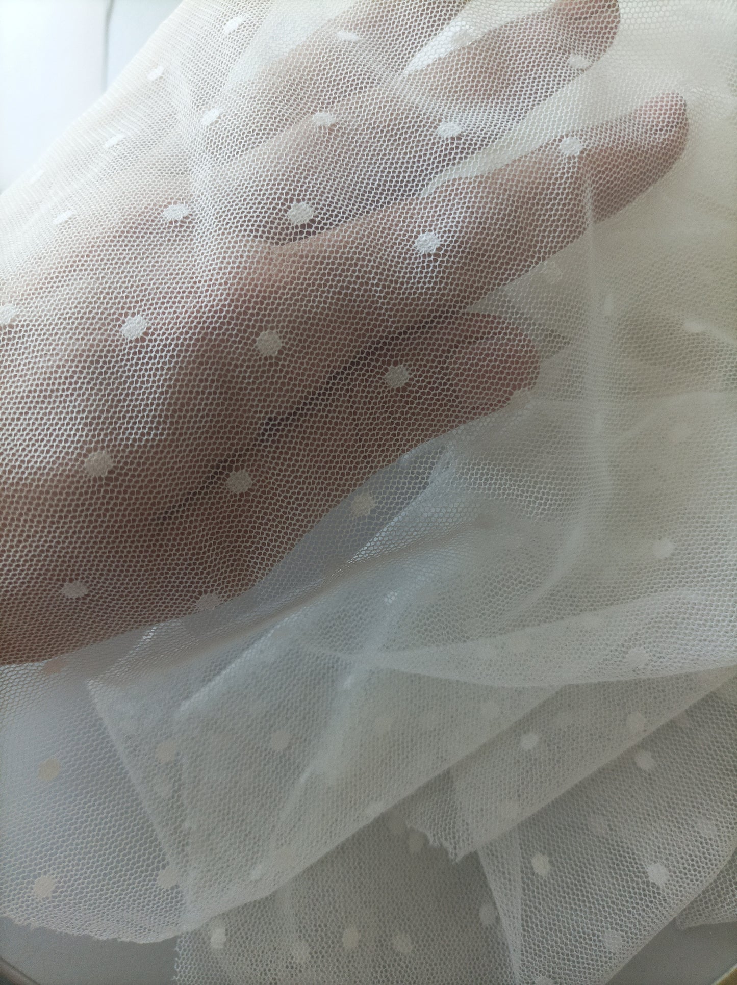 TULLE POIS IVOIRE