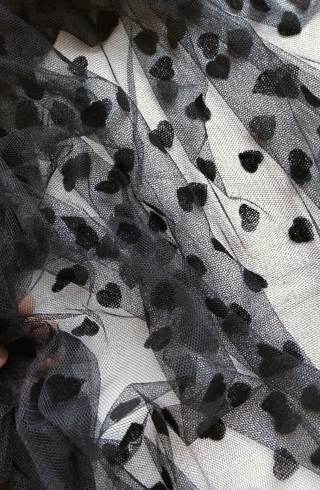 TULIS H9515 FLOCK NOIR SUR TULLE NOIR