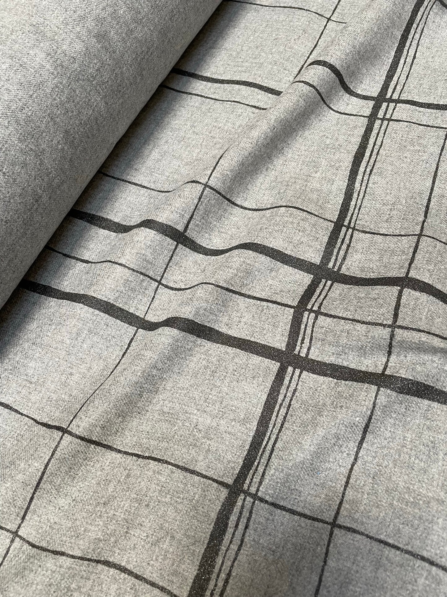 Arras imprimé Maxi Carreaux - Gris Paillettes