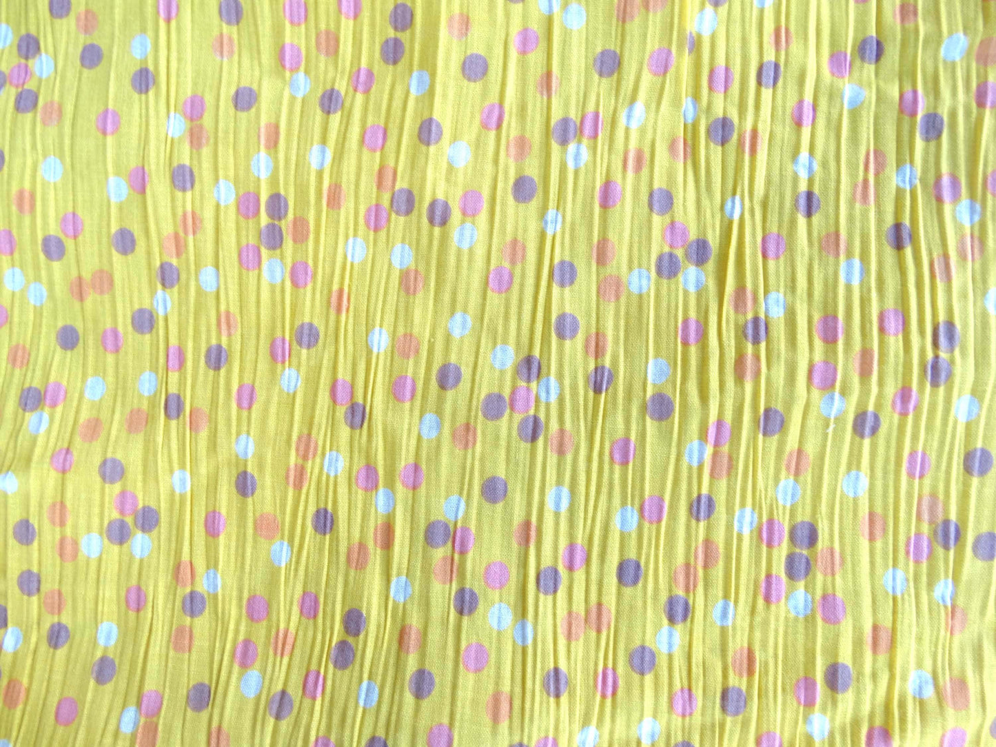Tissu Couny - Jaune Pois Colorés - Plissé
