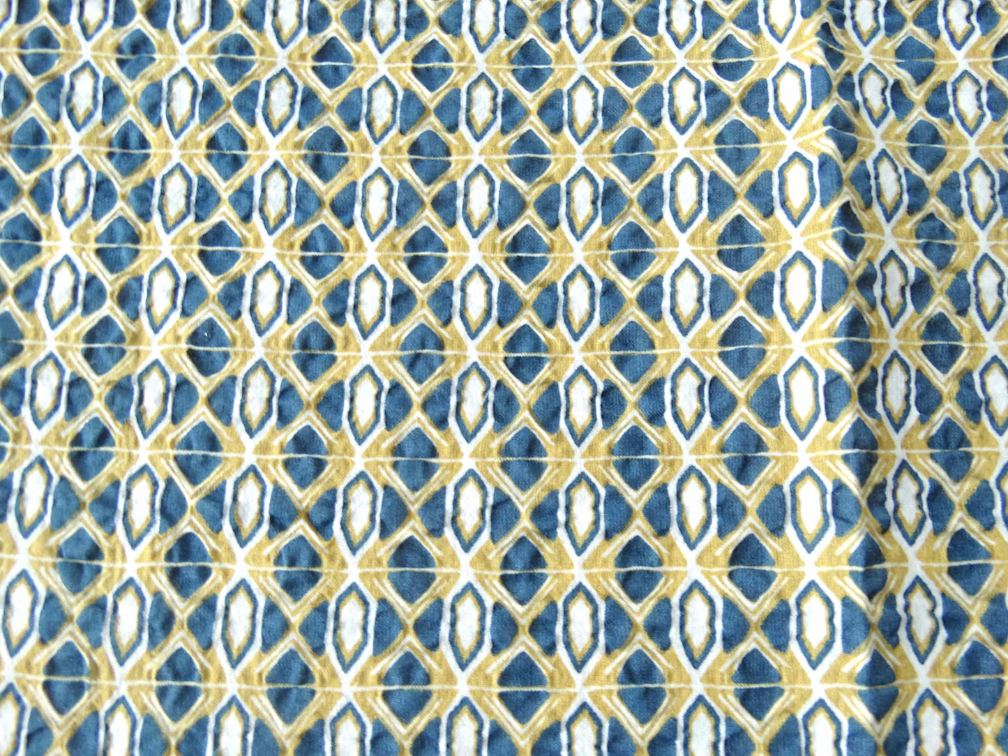 Tissu Love - Hexagone Bleu Or