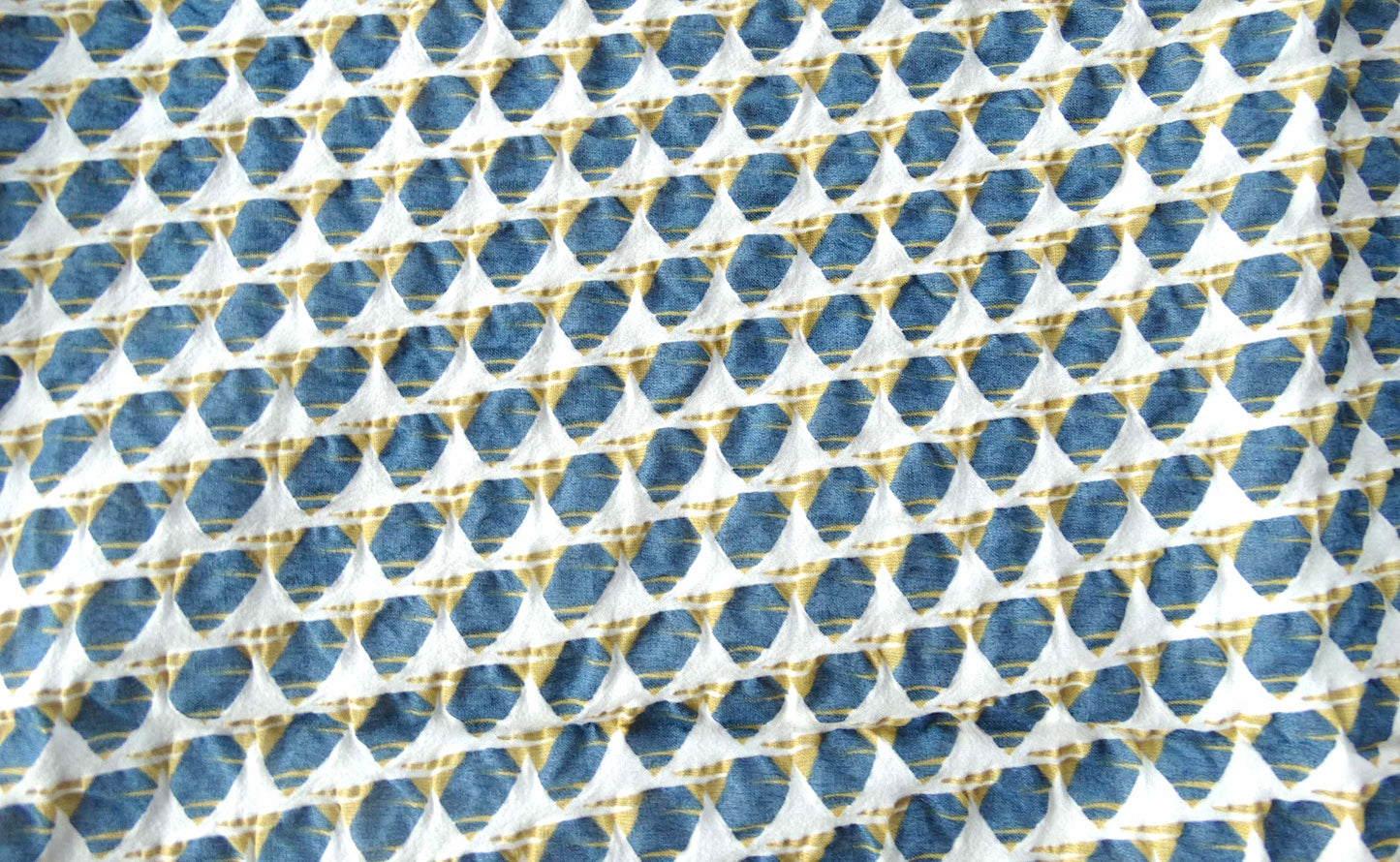 Love tissu fripon - Imprimé Architecte Bleu Blanc Or