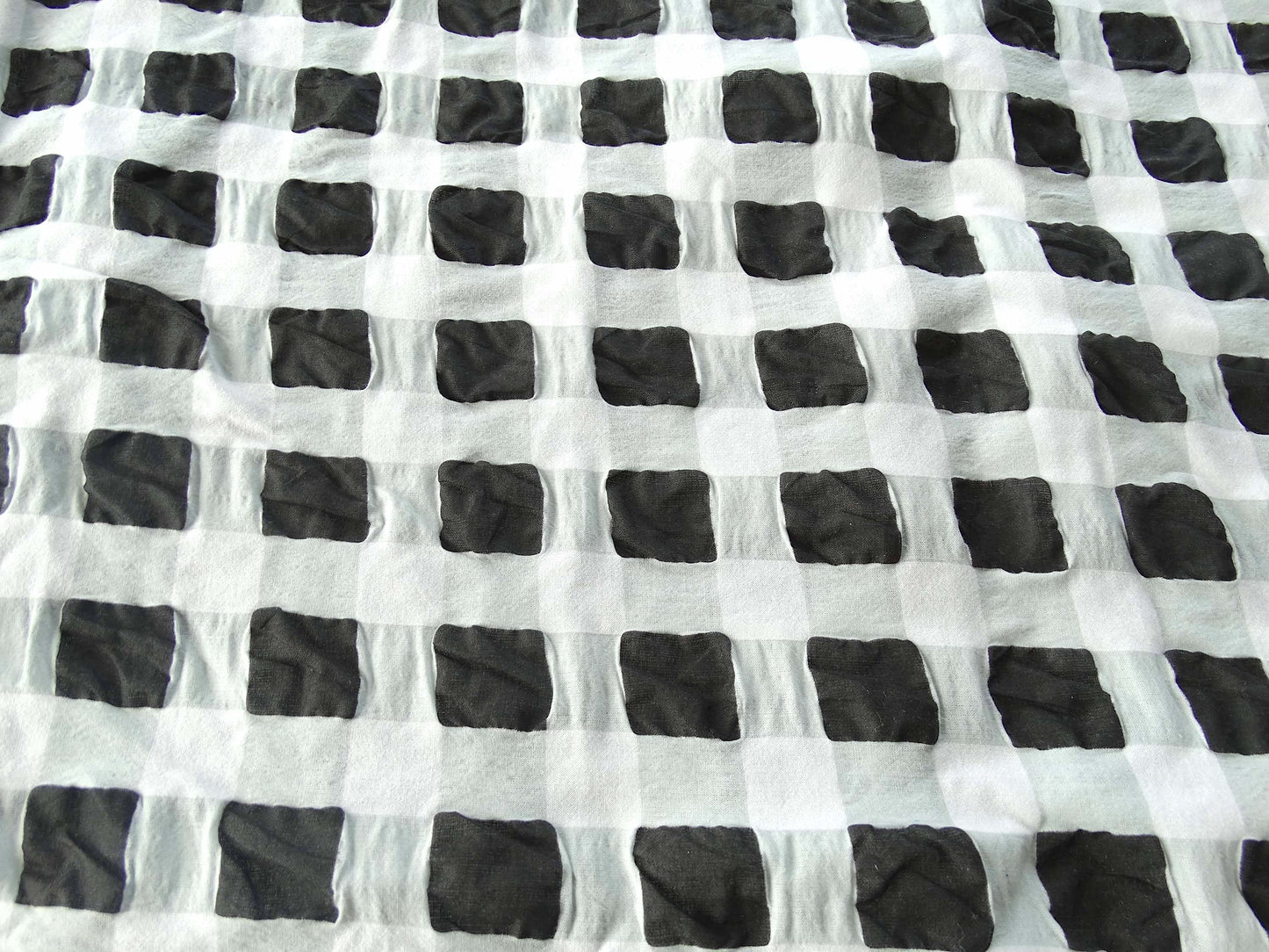 Tissu Love fripon - Carreaux Noir Blanc Gris