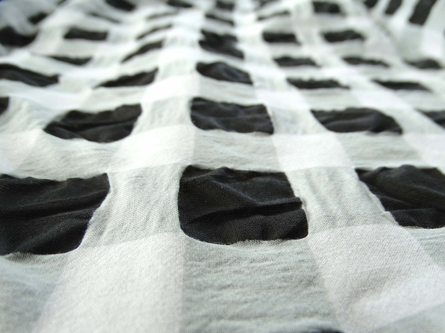 Tissu Love fripon - Carreaux Noir Blanc Gris