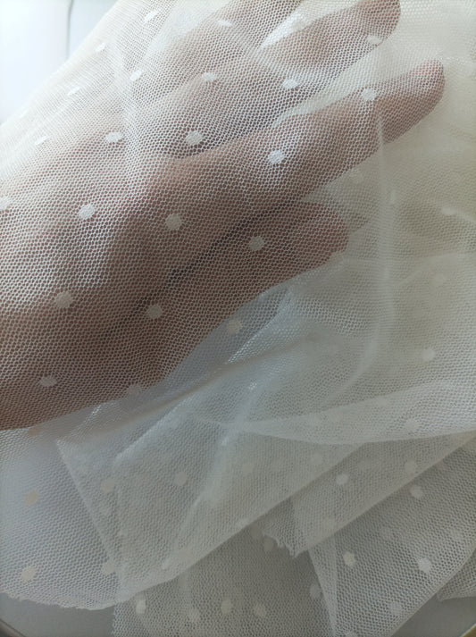 TULLE POIS IVOIRE
