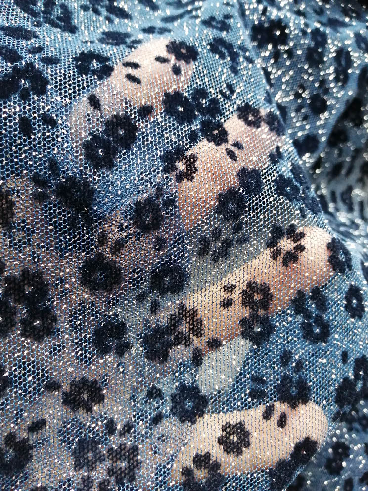 LOZZA H9980 Flock Fleurette marine Tulle Marine