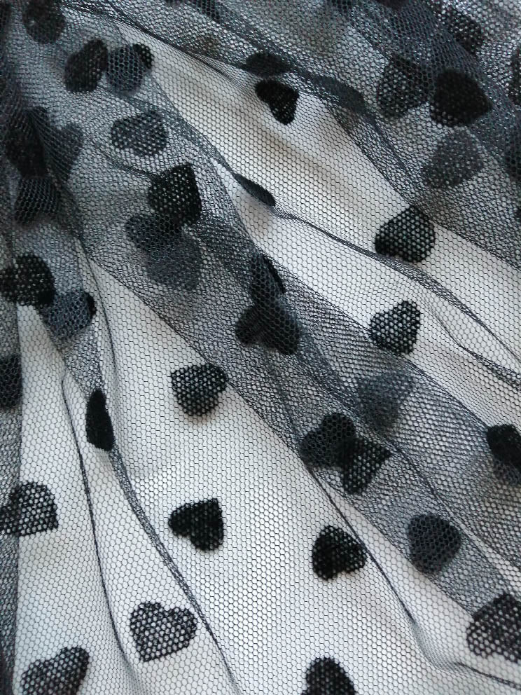 TULIS H9515 FLOCK NOIR SUR TULLE NOIR