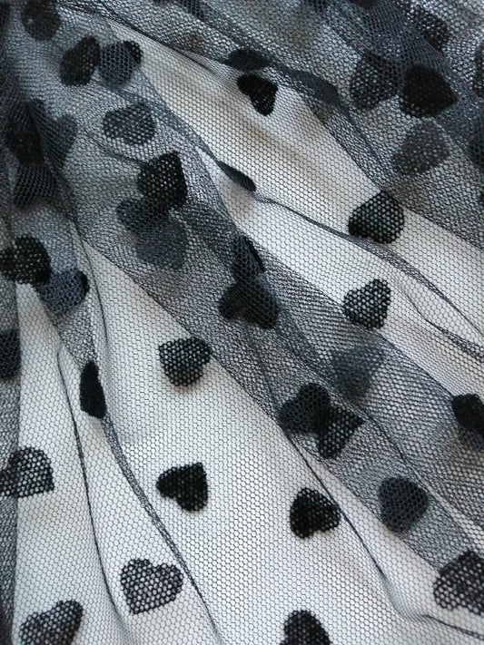 TULIS H9515 FLOCK NOIR SUR TULLE NOIR