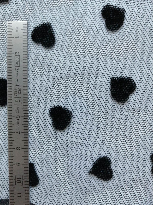 TULIS H9515 FLOCK NOIR SUR TULLE NOIR