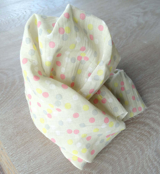 Tissu Couny Beige - Pois colorés