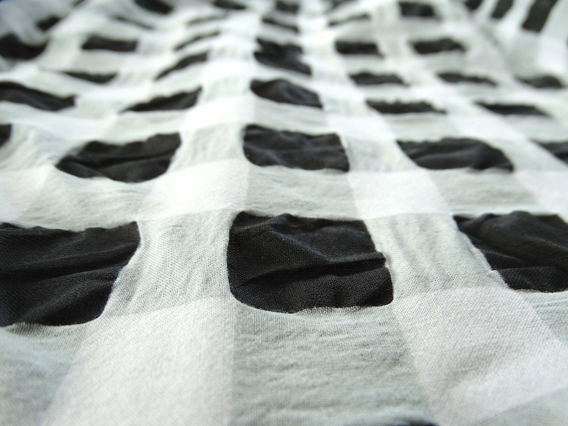 Tissu Love fripon - Carreaux Noir Blanc Gris